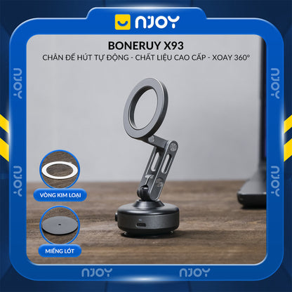 Giá Đỡ Nam Châm Cao Cấp Hít Tự Động Nhỏ Gọn Khớp Xoay Nhẹ Cho Ô Tô Bàn Làm Việc Điện Thoại