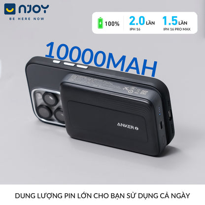 Sạc Dự Phòng Anker 10000mAh Magsafe 30W CCC Cho Điện Thoại iPhone 16 Pro Max 15 14 13