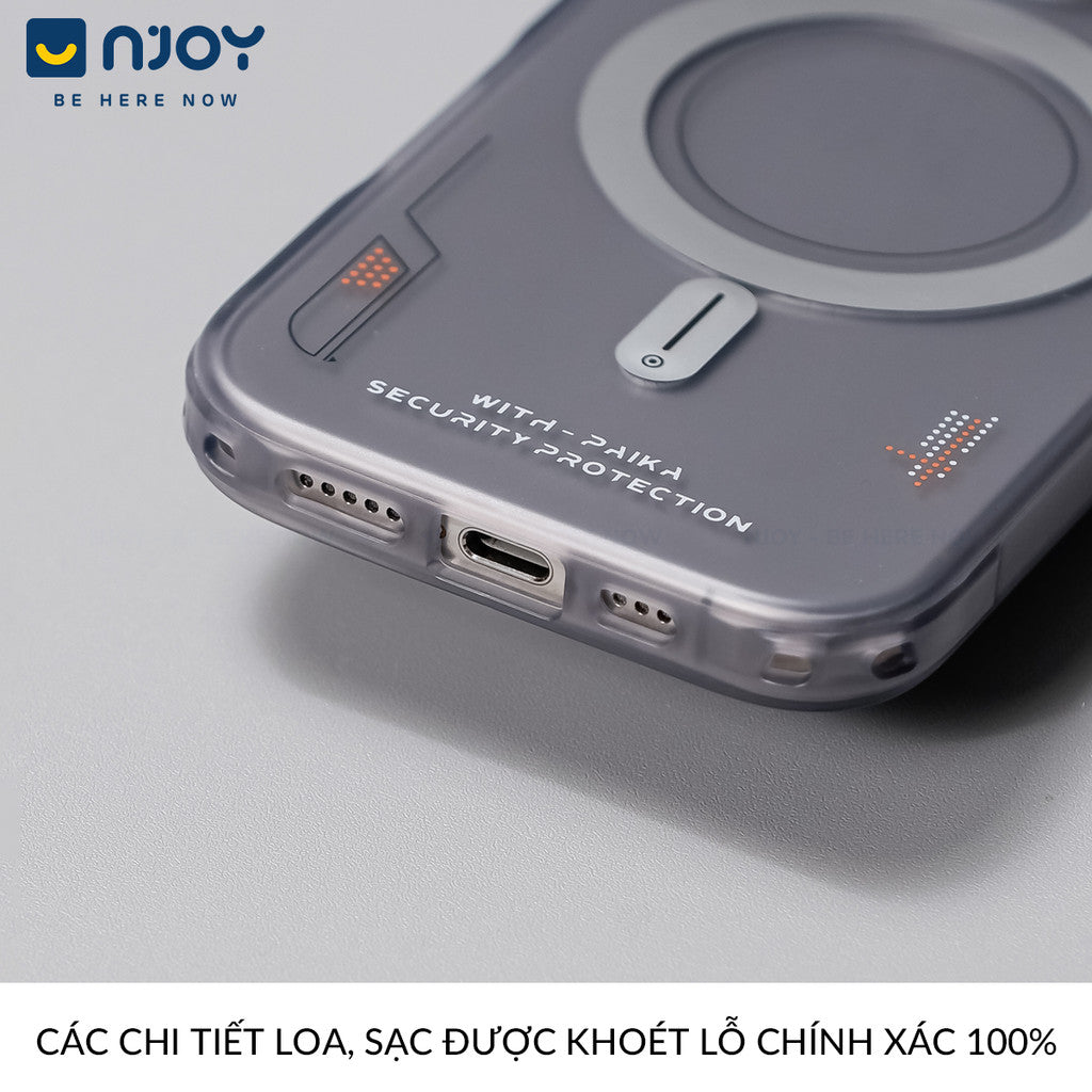 Ốp Nhám Magsafe Họa Tiết Cyber Cho Điện Thoại iPhone 16 Pro Max 15 14 13 12