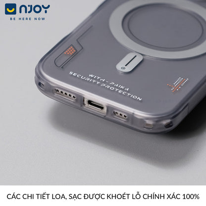 Ốp Nhám Magsafe Họa Tiết Cyber Cho Điện Thoại iPhone 16 Pro Max 15 14 13 12