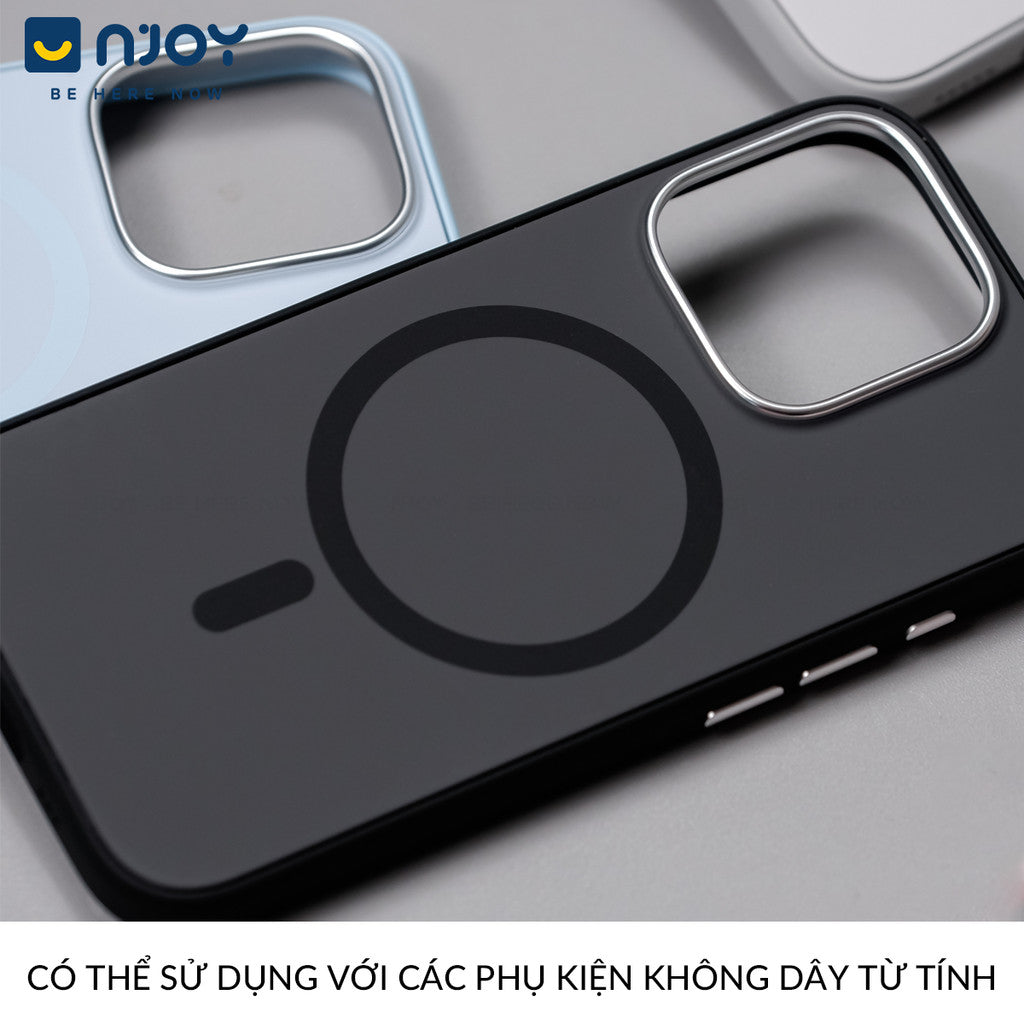 Ốp Nhám Chống Bẩn Magsafe Viền Dẻo Cao Cấp Cho Điện Thoại iPhone 16 Pro Max 15