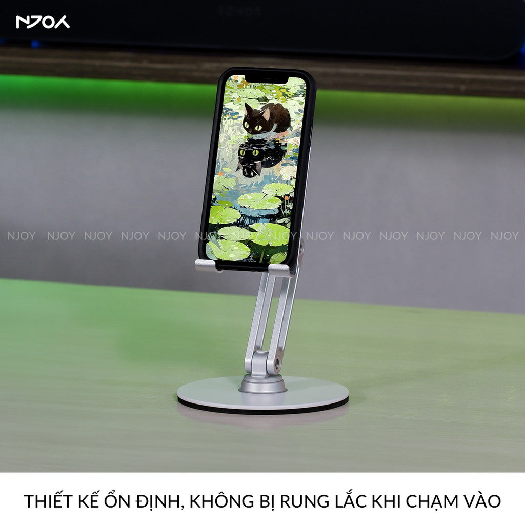 Giá Đỡ Điện Thoại Máy Tính Bảng Boneruy Để Bàn Xoay 360 Độ Điều Chỉnh Độ Cao Hợp Kim Nhôm Cao Cấp