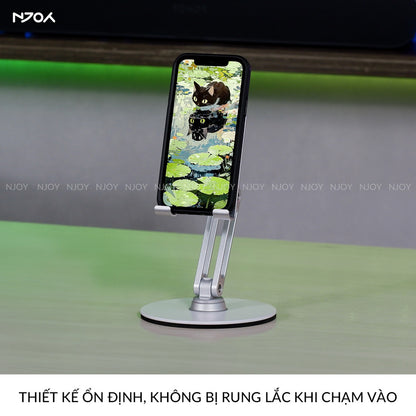 Giá Đỡ Điện Thoại Máy Tính Bảng Boneruy Để Bàn Xoay 360 Độ Điều Chỉnh Độ Cao Hợp Kim Nhôm Cao Cấp