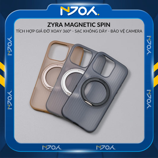 Ốp Lưng Kiêm Giá Đỡ Xoay 360 Độ Hỗ Trợ Sạc Không Dây Từ Tính Cho Điện Thoại iPhone 17 Pro Max 16 15 14