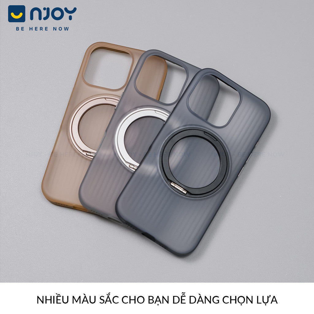 Ốp Lưng Kiêm Giá Đỡ Xoay 360 Độ Hỗ Trợ Sạc Không Dây Từ Tính Cho Điện Thoại iPhone 16 Pro Max 15 14