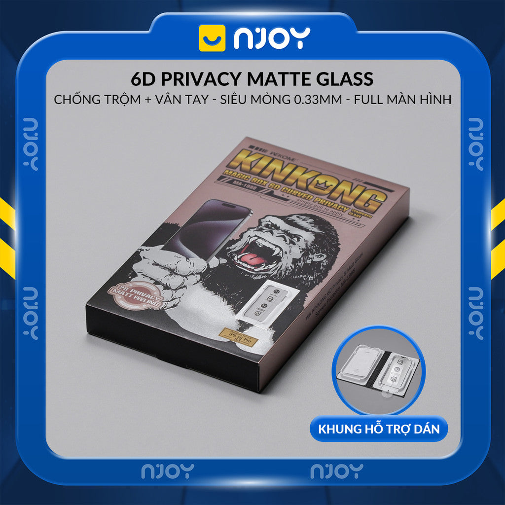 Kính Cường Lực Tự Dán Chống Trộm Chống Vân Tay Wekome 6D Cho Điện Thoại iPhone 17 Pro Max 16 15 14