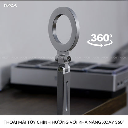 Giá Đỡ Điện Thoại Gắn Bàn Boneruy E01 Hít Từ Tính Điều Chỉnh Độ Cao Hợp Kim Nhôm Cao Cấp Tiện Lợi