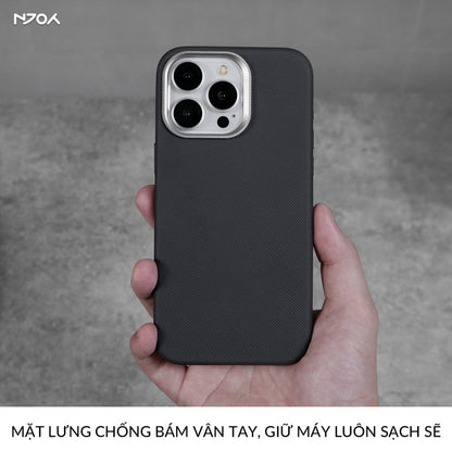 Ốp Magsafe Lưng Nhám Vân Nổi 3D Rammus Viền Kim Loại Cho iPhone 17 Pro Max 16 15 14 13 12