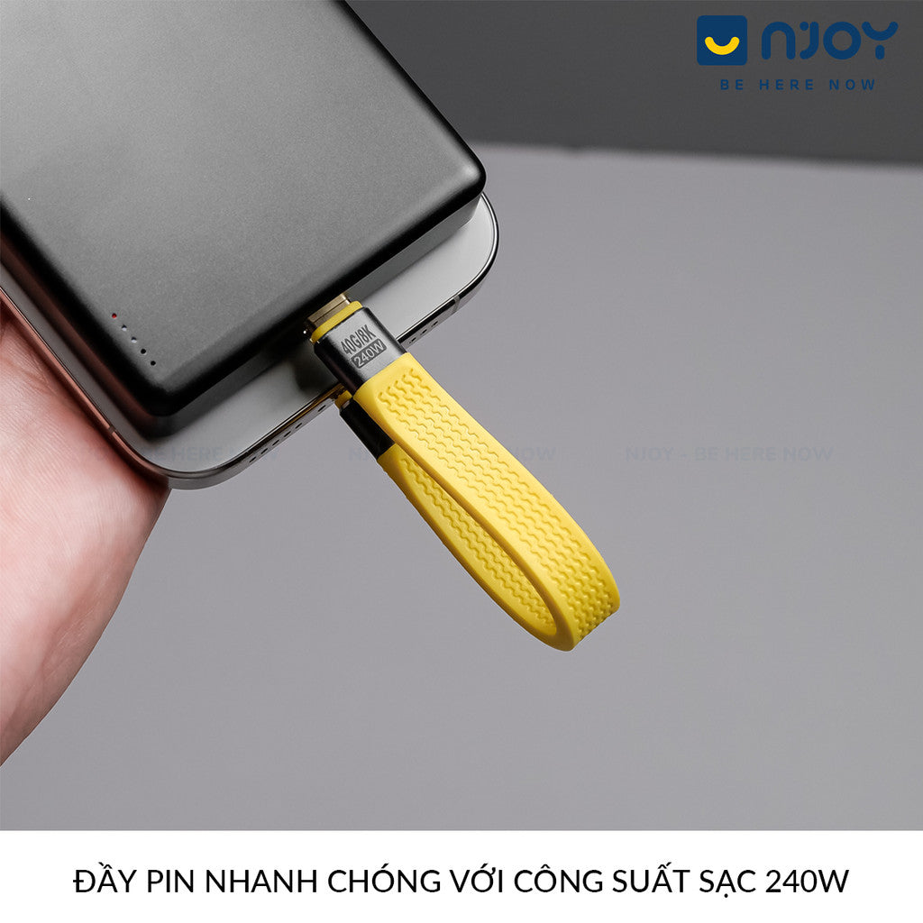 Cáp Ngắn C To C 240W Chip E-Mark 13cm Chuẩn USB 4.0 Hỗ Trợ Xuất Video 8K@60Hz Truyền Dữ Liệu 40Gbps