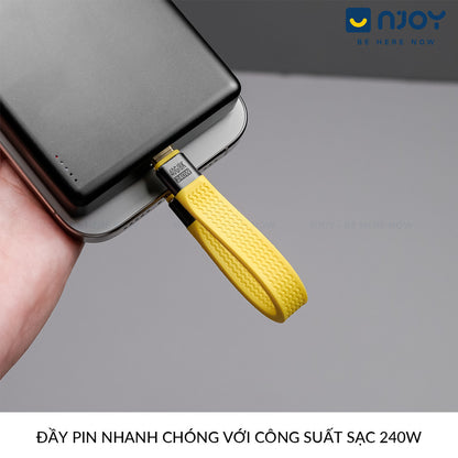Cáp Ngắn C To C 240W Chip E-Mark 13cm Chuẩn USB 4.0 Hỗ Trợ Xuất Video 8K@60Hz Truyền Dữ Liệu 40Gbps