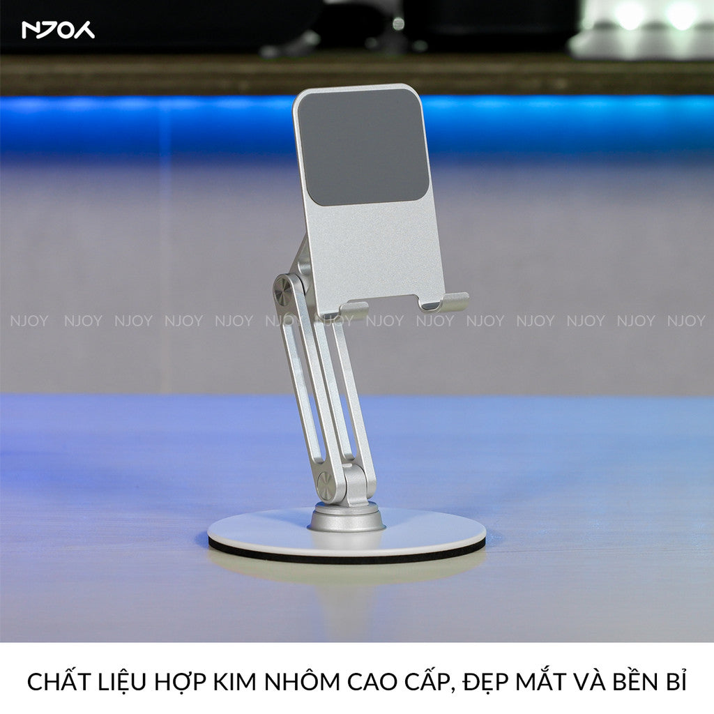Giá Đỡ Điện Thoại Máy Tính Bảng Boneruy Để Bàn Xoay 360 Độ Điều Chỉnh Độ Cao Hợp Kim Nhôm Cao Cấp