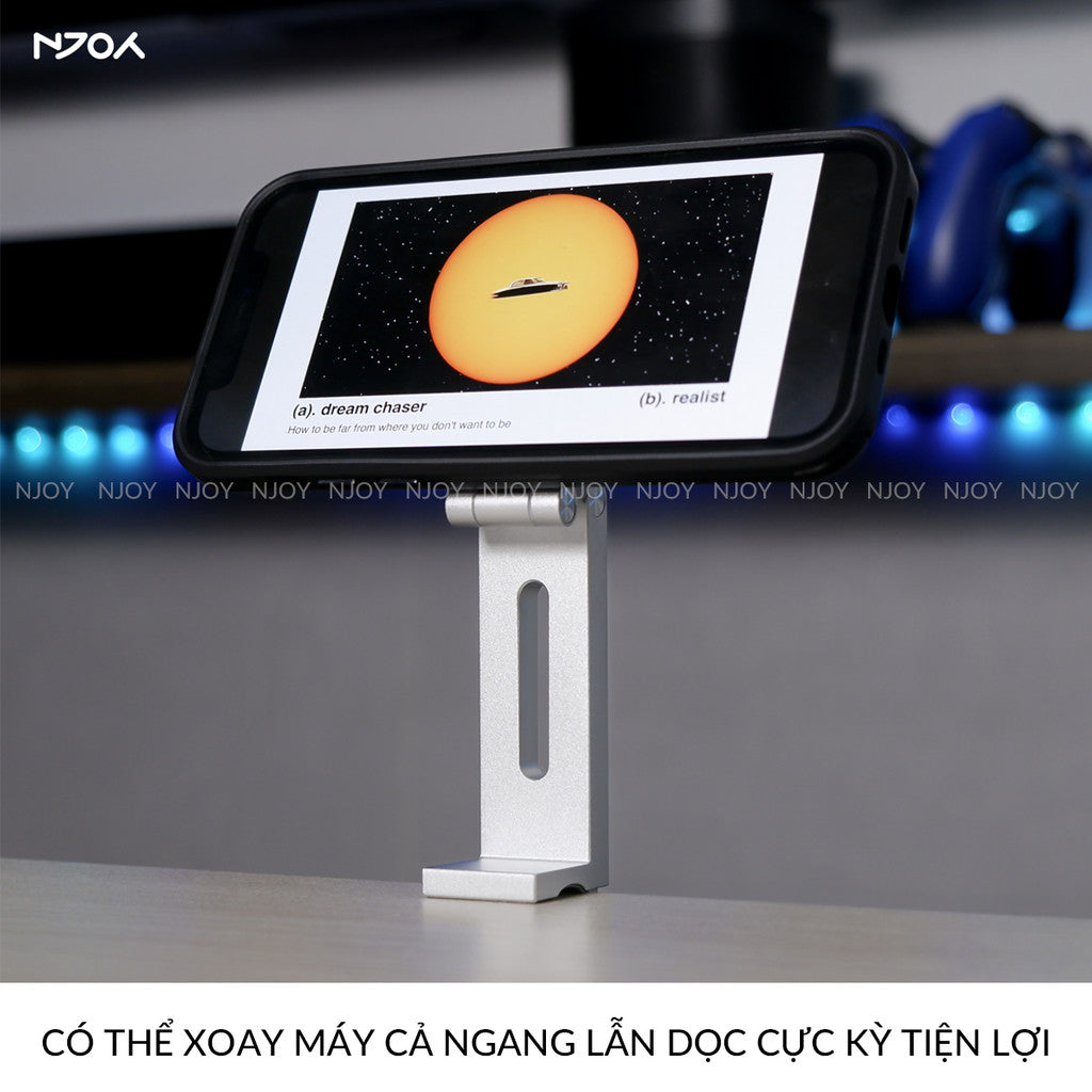 Giá Đỡ Điện Thoại Gắn Bàn Boneruy E01 Hít Từ Tính Điều Chỉnh Độ Cao Hợp Kim Nhôm Cao Cấp Tiện Lợi