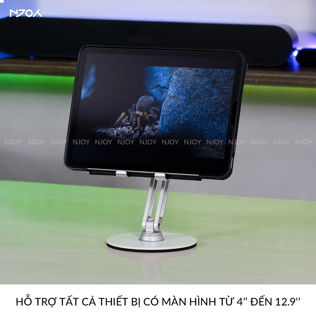 Giá Đỡ Điện Thoại Máy Tính Bảng Boneruy Để Bàn Xoay 360 Độ Điều Chỉnh Độ Cao Hợp Kim Nhôm Cao Cấp