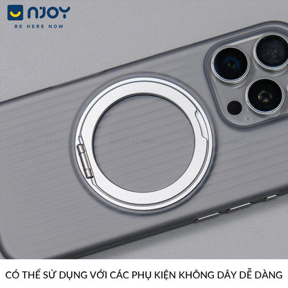 Ốp Lưng Kiêm Giá Đỡ Xoay 360 Độ Hỗ Trợ Sạc Không Dây Từ Tính Cho Điện Thoại iPhone 16 Pro Max 15 14