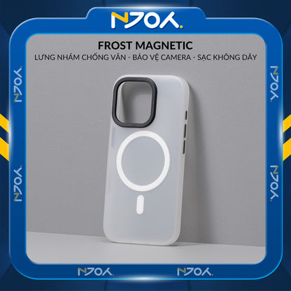Ốp Nhám Hỗ Trợ Sạc Không Dây Từ Tính Cao Cấp Bảo Vệ Camera Cho Điện Thoại iPhone 16 Pro Max 15 14