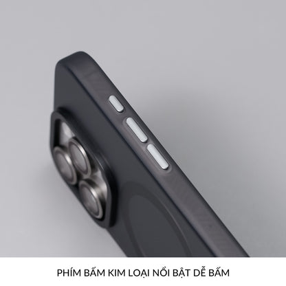 Ốp Nhám Hỗ Trợ Sạc Không Dây Từ Tính Cao Cấp Bảo Vệ Camera Cho Điện Thoại iPhone 16 Pro Max 15 14