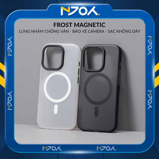 Ốp Nhám Hỗ Trợ Sạc Không Dây Từ Tính Cao Cấp Bảo Vệ Camera Cho Điện Thoại iPhone 16 Pro Max 15 14