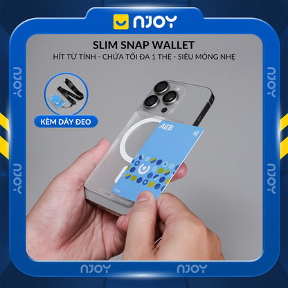 Ví Đựng Thẻ Hít Không Dây Từ Tính Siêu Mỏng Nhám Cho Điện Thoại iPhone 16 Pro Max 15 14 13 12