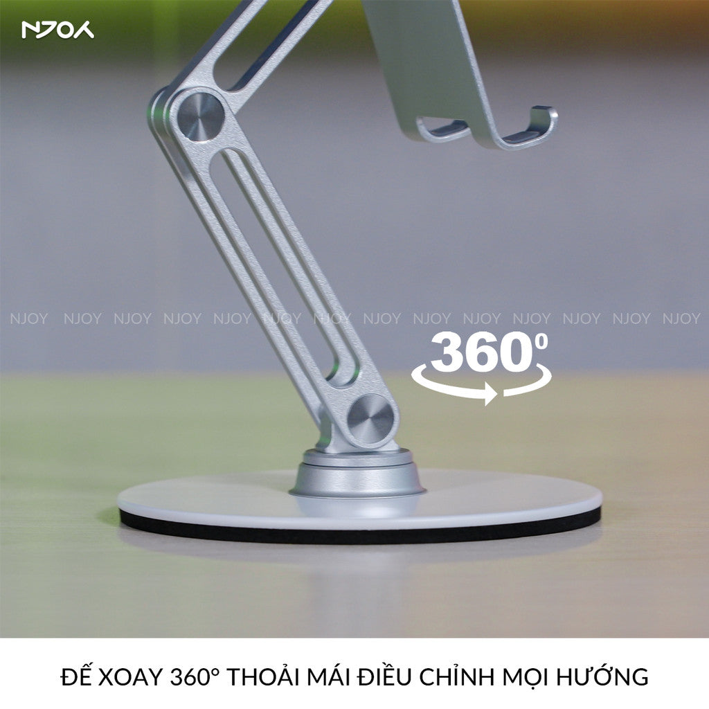 Giá Đỡ Điện Thoại Máy Tính Bảng Boneruy Để Bàn Xoay 360 Độ Điều Chỉnh Độ Cao Hợp Kim Nhôm Cao Cấp