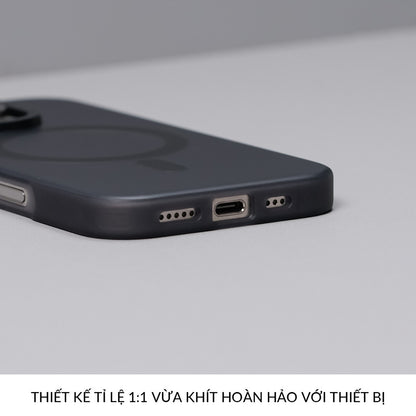 Ốp Nhám Hỗ Trợ Sạc Không Dây Từ Tính Cao Cấp Bảo Vệ Camera Cho Điện Thoại iPhone 16 Pro Max 15 14