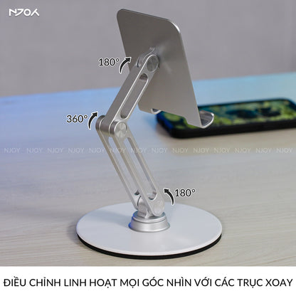 Giá Đỡ Điện Thoại Máy Tính Bảng Boneruy Để Bàn Xoay 360 Độ Điều Chỉnh Độ Cao Hợp Kim Nhôm Cao Cấp