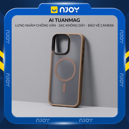 Ốp Nhám Hỗ Trợ Sạc Không Dây Từ Tính Nút Bấm AI Camera Cao Cấp Cho Điện Thoại iPhone 16 Pro Max