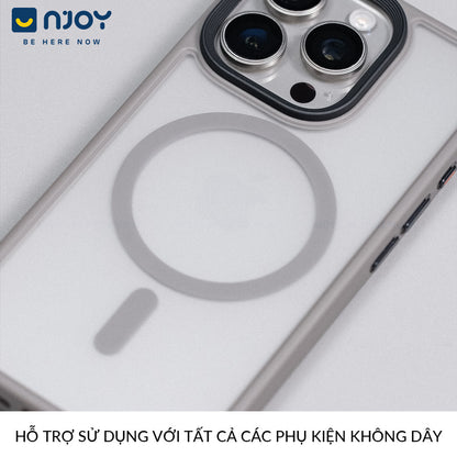 Ốp Nhám Hỗ Trợ Sạc Không Dây Từ Tính Nút Bấm AI Camera Cao Cấp Cho Điện Thoại iPhone 16 Pro Max