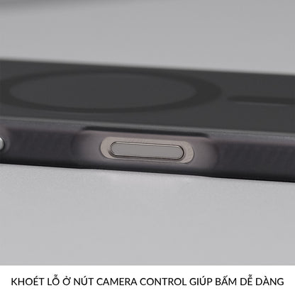 Ốp Nhám Hỗ Trợ Sạc Không Dây Từ Tính Cao Cấp Bảo Vệ Camera Cho Điện Thoại iPhone 16 Pro Max 15 14