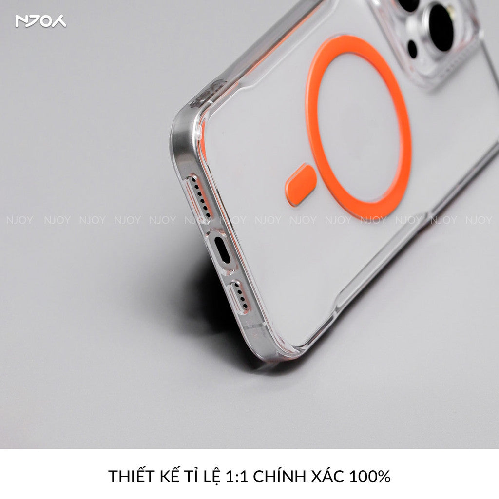 Ốp Magsafe Trong PC Cứng Likgus Vòng 3D Nút Kim Loại Cho iPhone 16 Pro Max 15 14