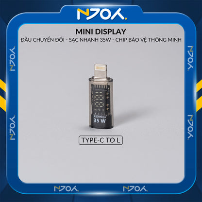 Đầu Chuyển Type-C to Lightning 35W Njoy Màn Hình Led Cho Điện Thoại iPhone 16 Pro Max 15 14 13 12 11