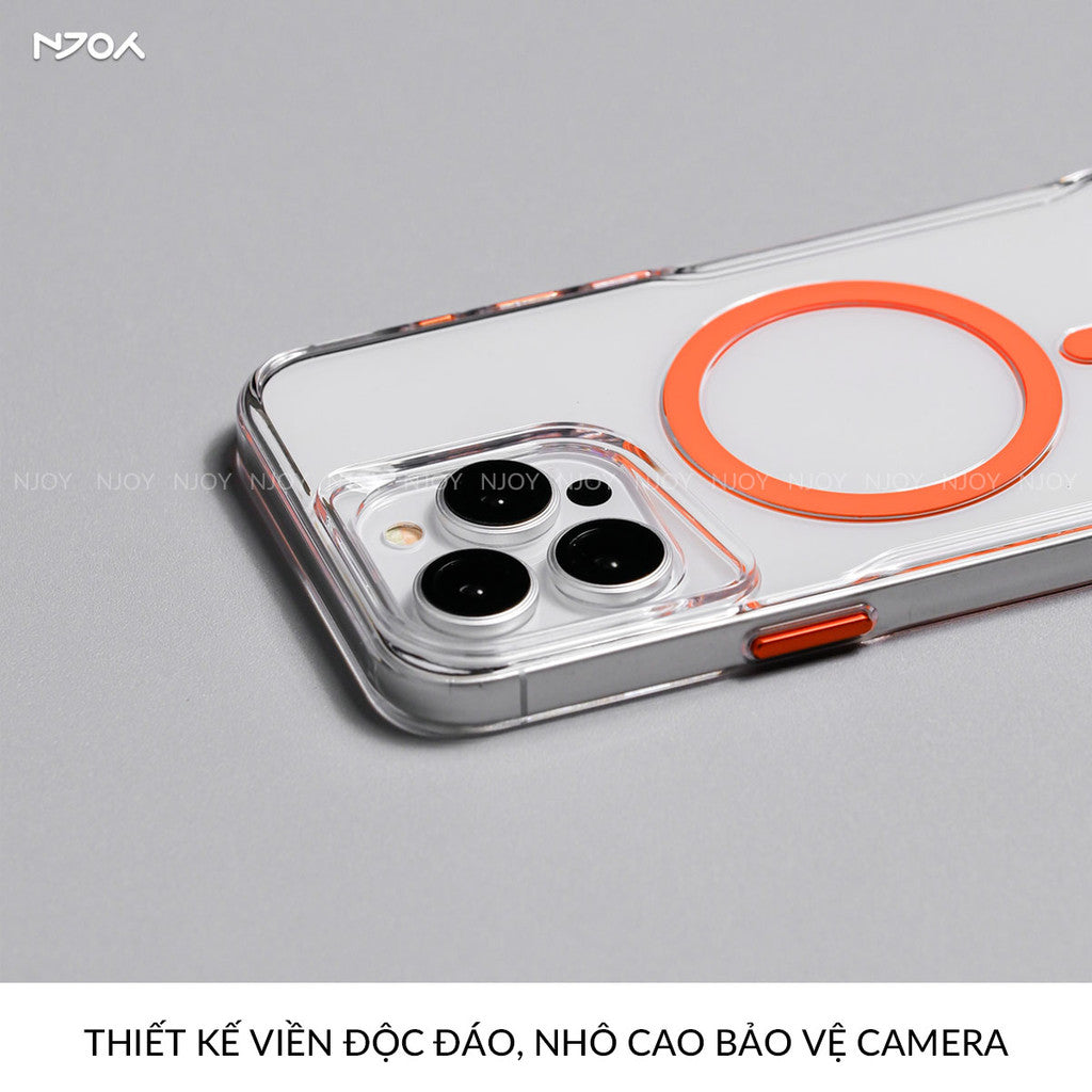 Ốp Magsafe Trong PC Cứng Likgus Vòng 3D Nút Kim Loại Cho iPhone 16 Pro Max 15 14
