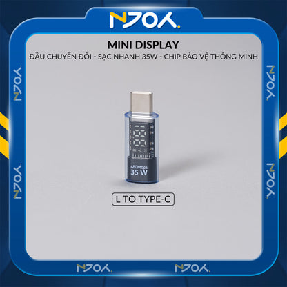 Đầu Chuyển Type-C to Lightning 35W Njoy Màn Hình Led Cho Điện Thoại iPhone 16 Pro Max 15 14 13 12 11