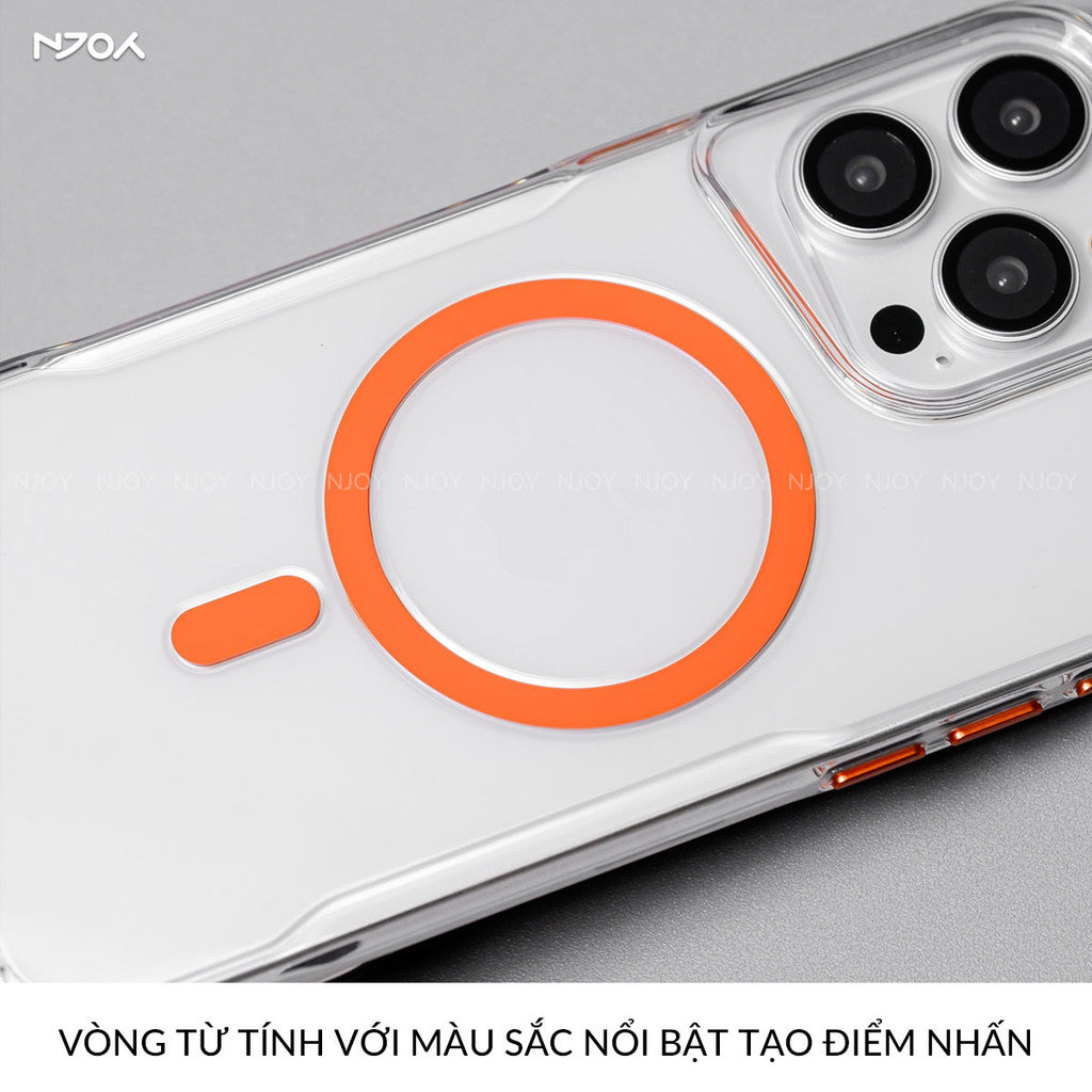 Ốp Magsafe Trong PC Cứng Likgus Vòng 3D Nút Kim Loại Cho iPhone 16 Pro Max 15 14