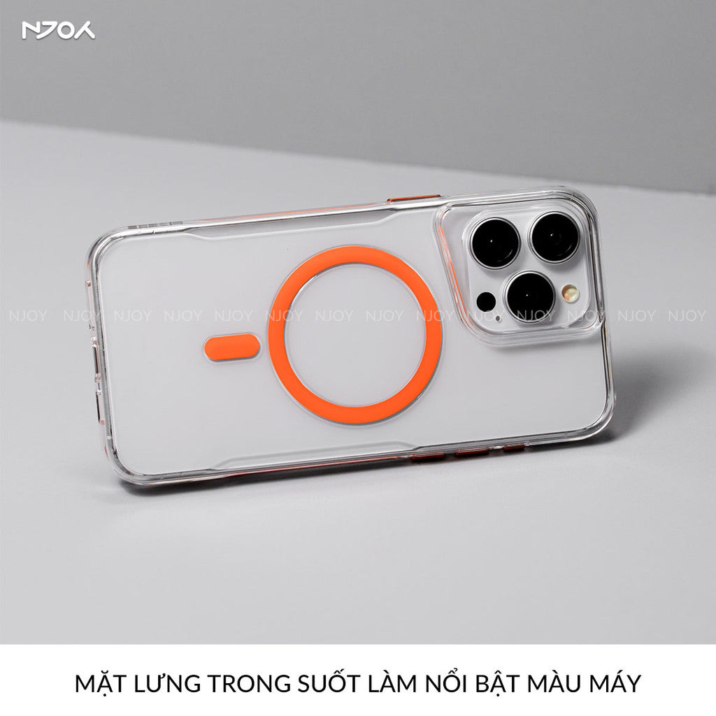 Ốp Magsafe Trong PC Cứng Likgus Vòng 3D Nút Kim Loại Cho iPhone 16 Pro Max 15 14