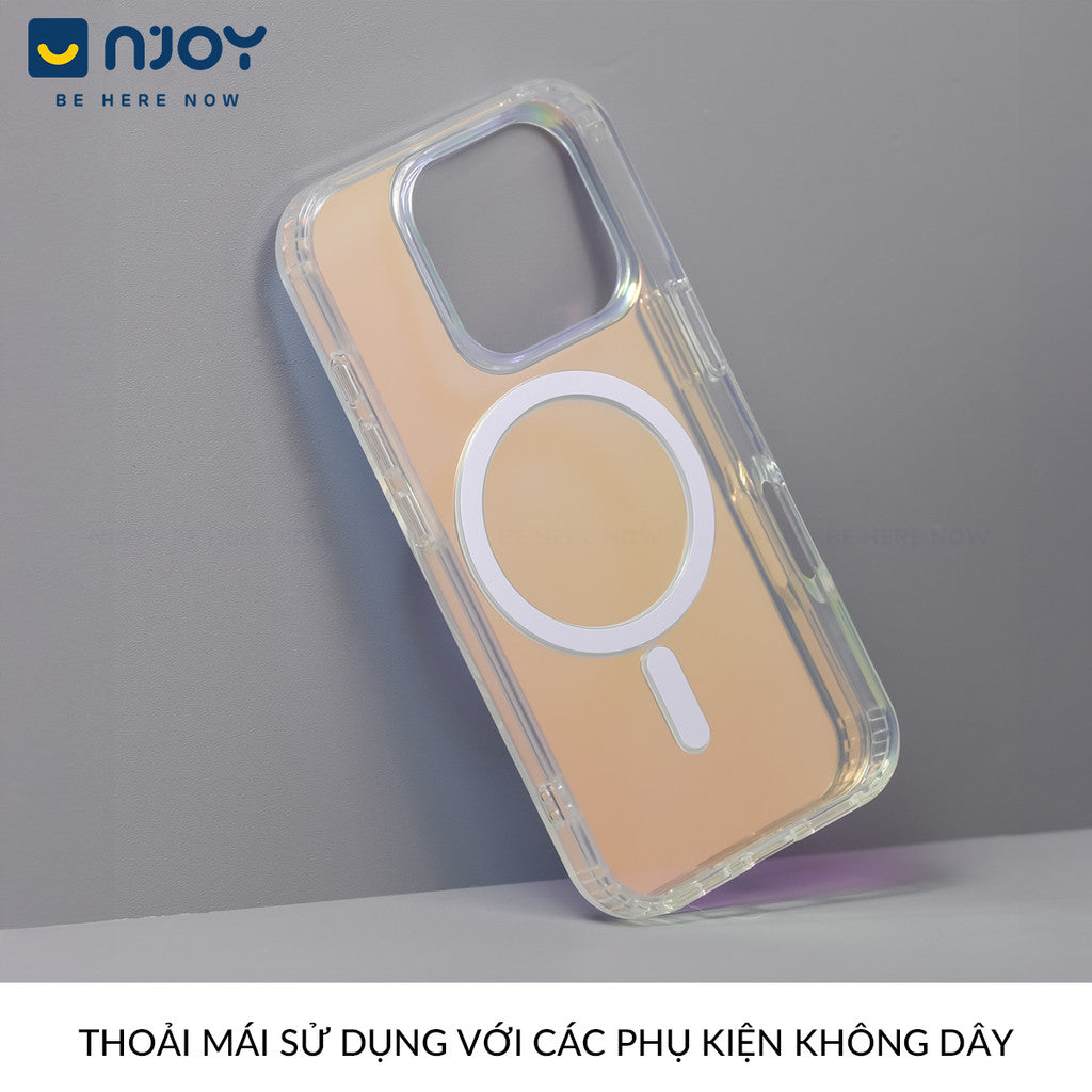 Ốp Lưng Magsafe Tráng Gương Phản Quang Cho iPhone 17 Pro Max 16 15 14 13