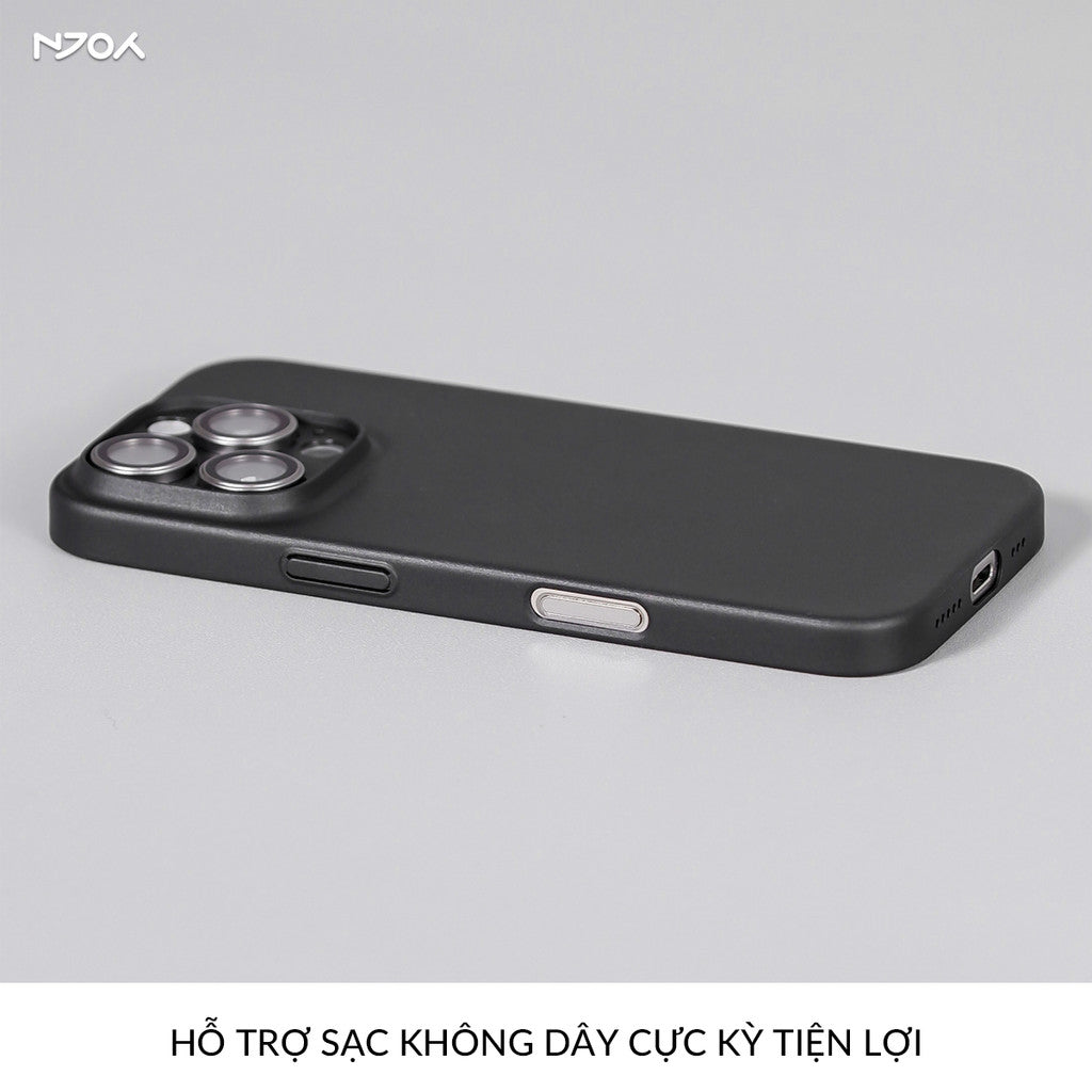 Ốp Nhám Siêu Mỏng Chống Vân Tay Bảo Vệ Camera Cho iPhone 17 Pro Max 16 15 14 13 12 11
