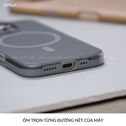 Ốp Lưng Nhám Chống Vân Tay Hỗ Trợ Sạc Không Dây Từ Tính Cho iPhone 17 Pro Max 16 15 14 13 12
