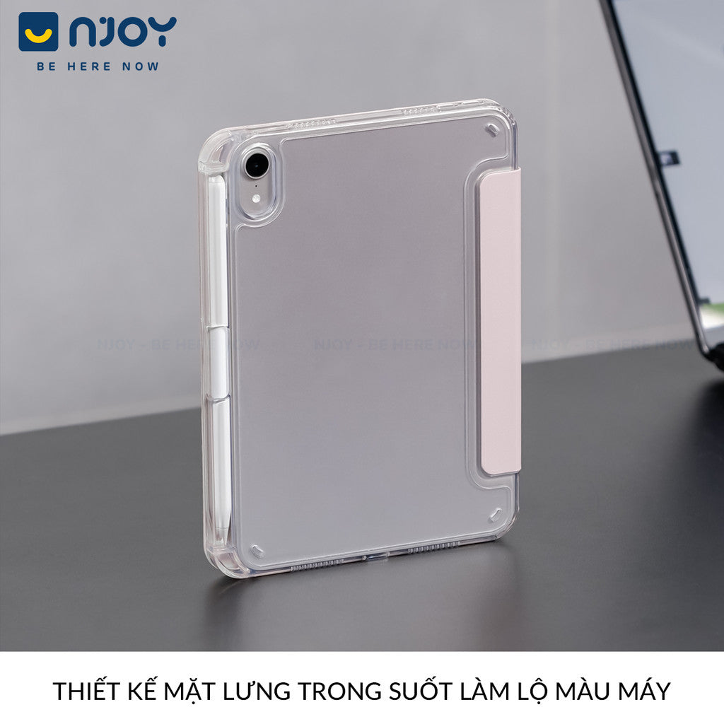 Bao Da Ốp Lưng iPad Trong Suốt Chống Sốc Mặt Lưng Gấp Gọn Chữ Y Có Khay Đựng Bút Apple Pencil