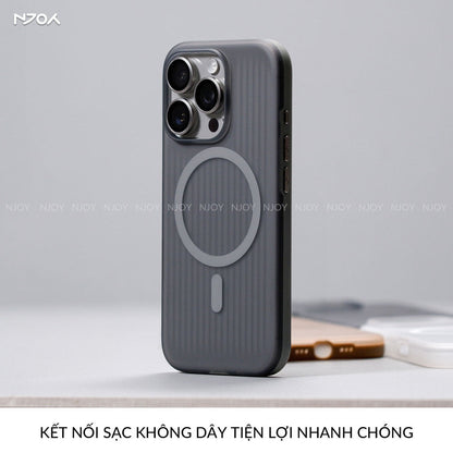 Ốp Lưng Nhám Chống Vân Tay Hỗ Trợ Sạc Không Dây Từ Tính Cho iPhone 17 Pro Max 16 15 14 13 12