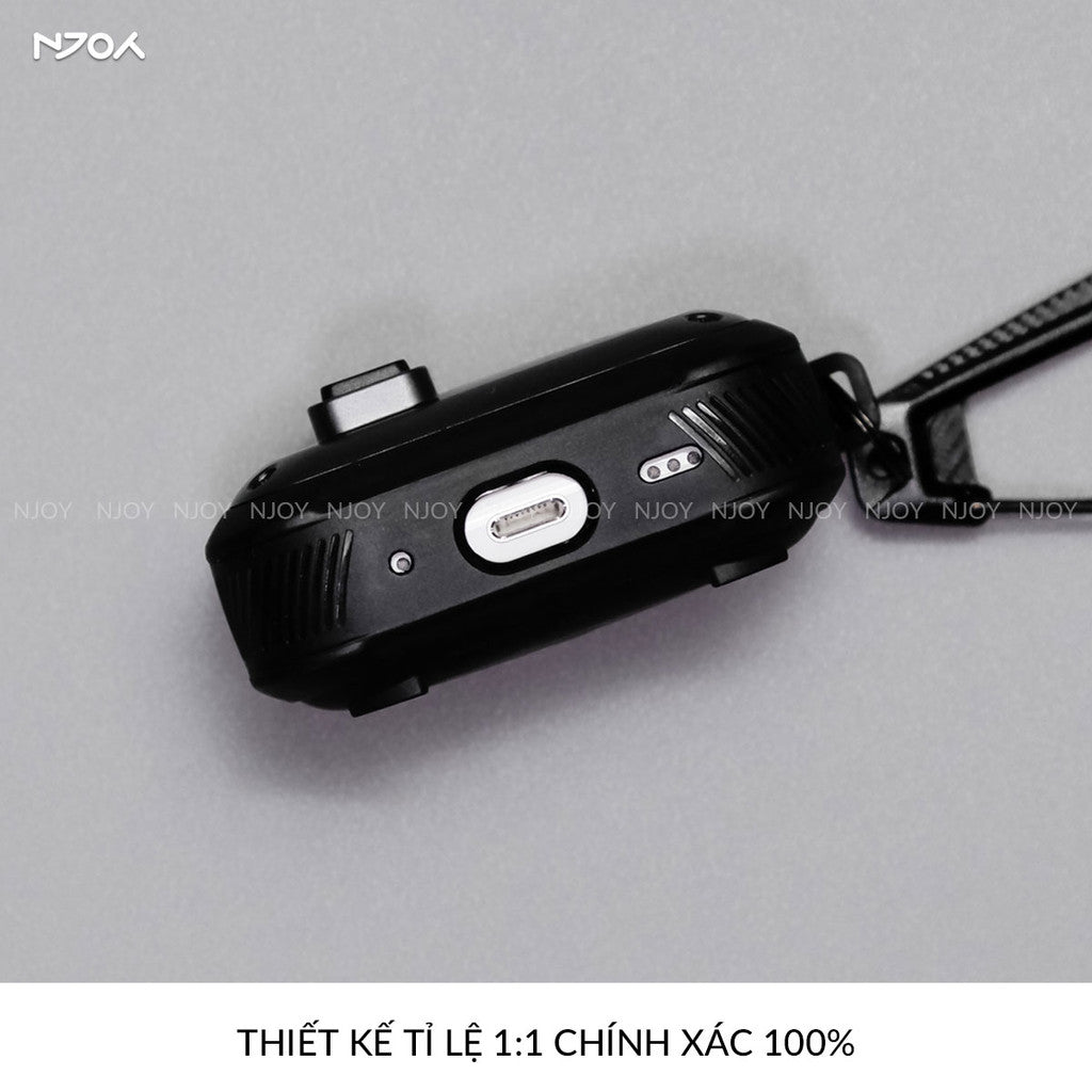 Ốp Tai Nghe AirPods Pro 2 4 Cyberlock Nút Bấm Kim Loại Từ Tính Kèm Móc Khóa Chống Sốc