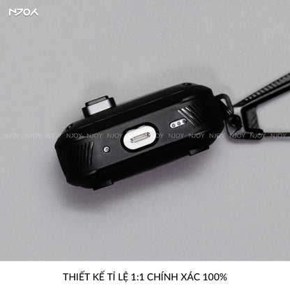 Ốp Tai Nghe AirPods Pro 2 4 Cyberlock Nút Bấm Kim Loại Từ Tính Kèm Móc Khóa Chống Sốc