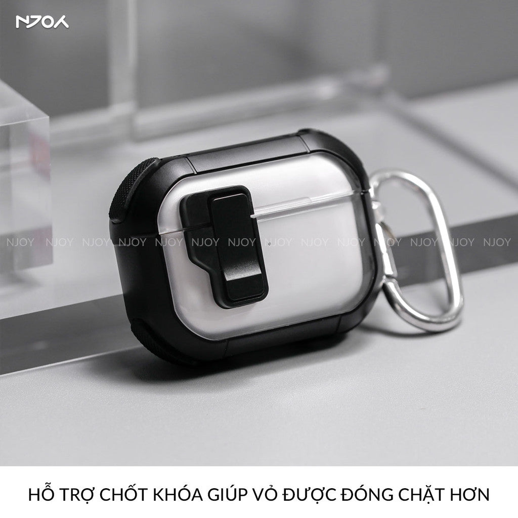 Ốp Vỏ Case Trong Suốt Chống Sốc Khoá Nam Châm Cho Tai Nghe Airpods Pro 3 2 Airpods 4 3