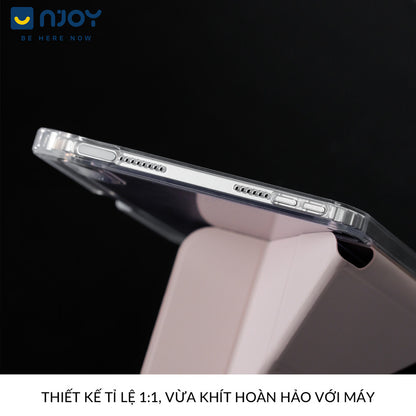 Bao Da Ốp Lưng iPad Trong Suốt Chống Sốc Mặt Lưng Gấp Gọn Chữ Y Có Khay Đựng Bút Apple Pencil