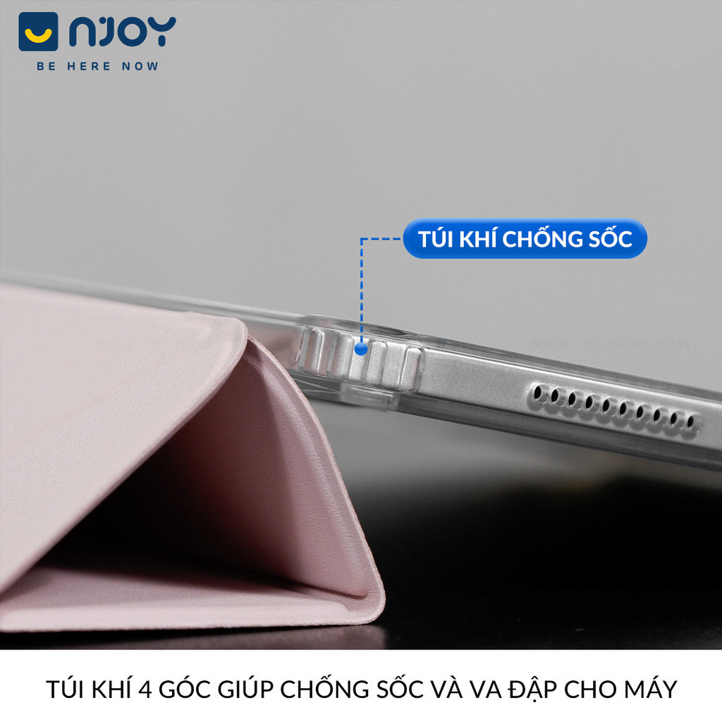 Bao Da Ốp Lưng iPad Trong Suốt Chống Sốc Mặt Lưng Gấp Gọn Chữ Y Có Khay Đựng Bút Apple Pencil
