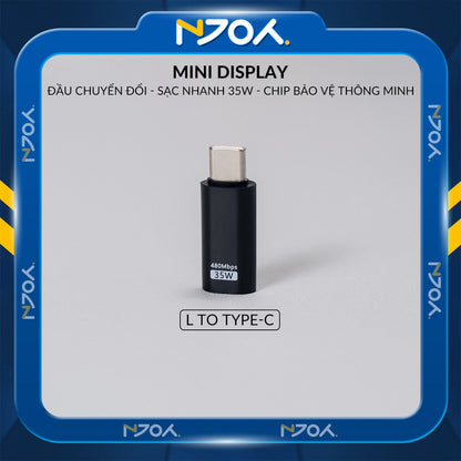 Đầu Chuyển Type-C to Lightning 35W Njoy Màn Hình Led Cho Điện Thoại iPhone 16 Pro Max 15 14 13 12 11