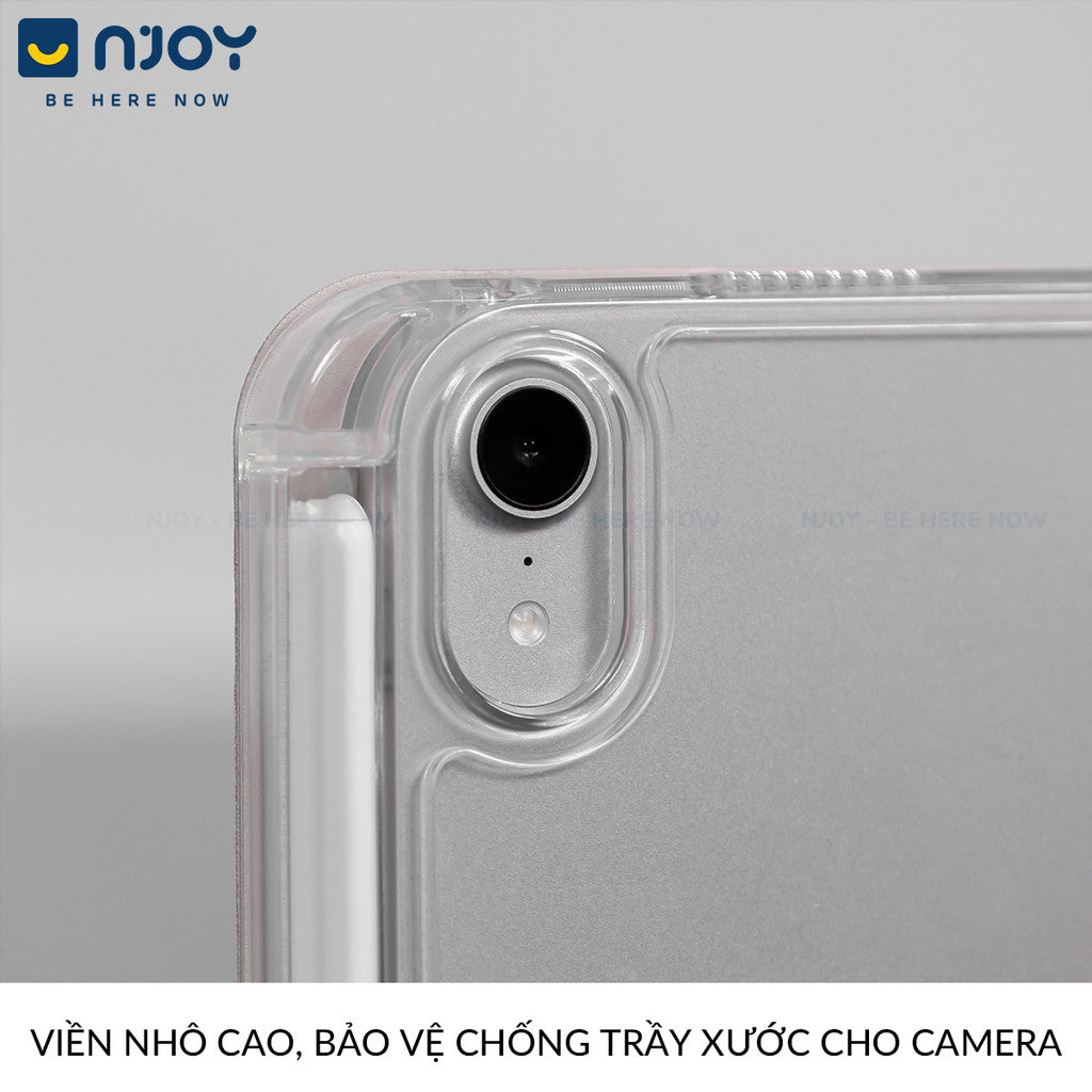 Bao Da Ốp Lưng iPad Trong Suốt Chống Sốc Mặt Lưng Gấp Gọn Chữ Y Có Khay Đựng Bút Apple Pencil