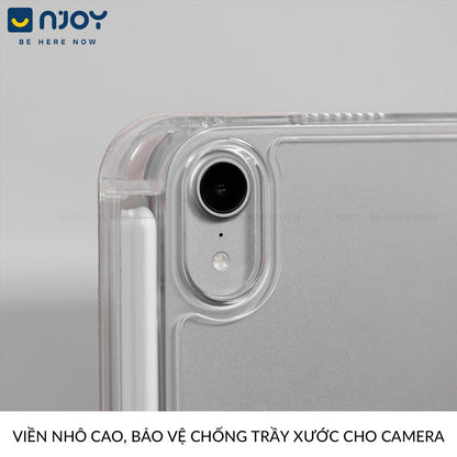 Bao Da Ốp Lưng iPad Trong Suốt Chống Sốc Mặt Lưng Gấp Gọn Chữ Y Có Khay Đựng Bút Apple Pencil