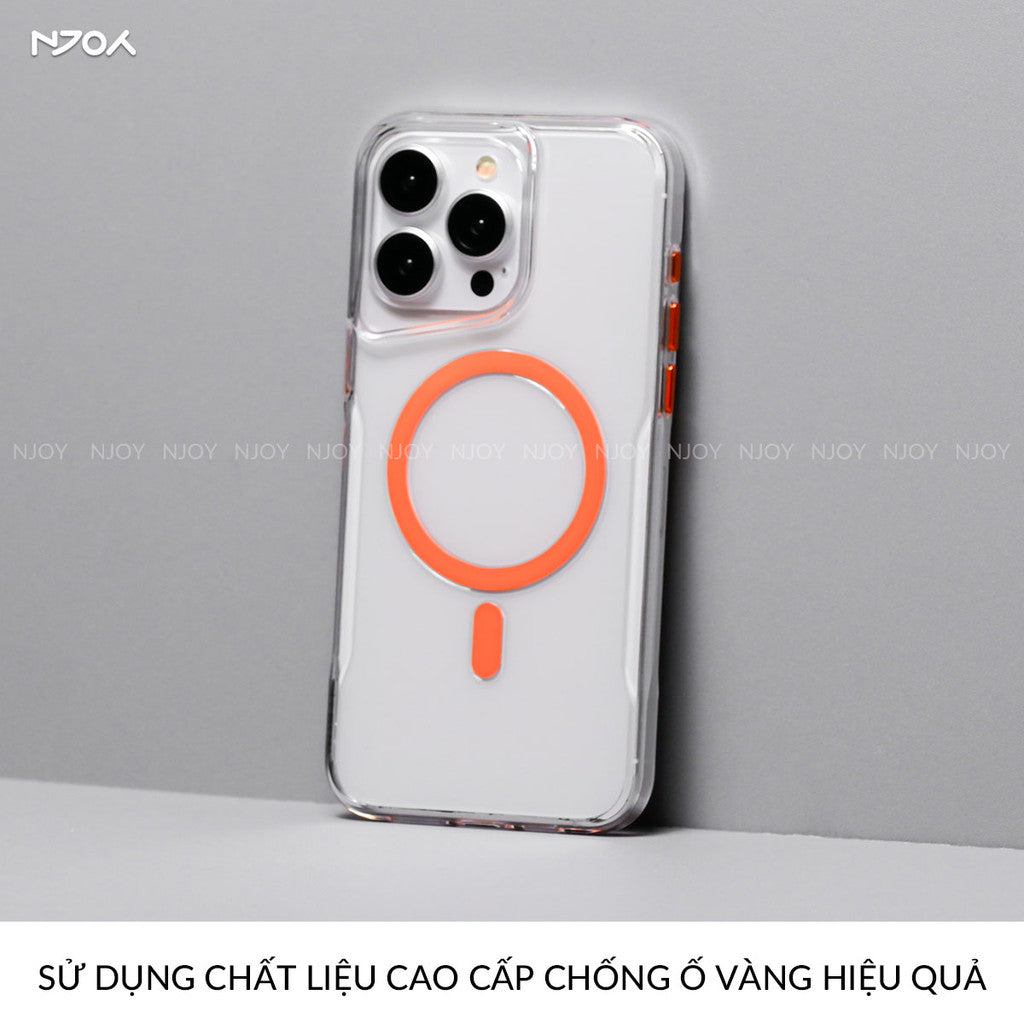 Ốp Magsafe Trong PC Cứng Likgus Vòng 3D Nút Kim Loại Cho iPhone 16 Pro Max 15 14
