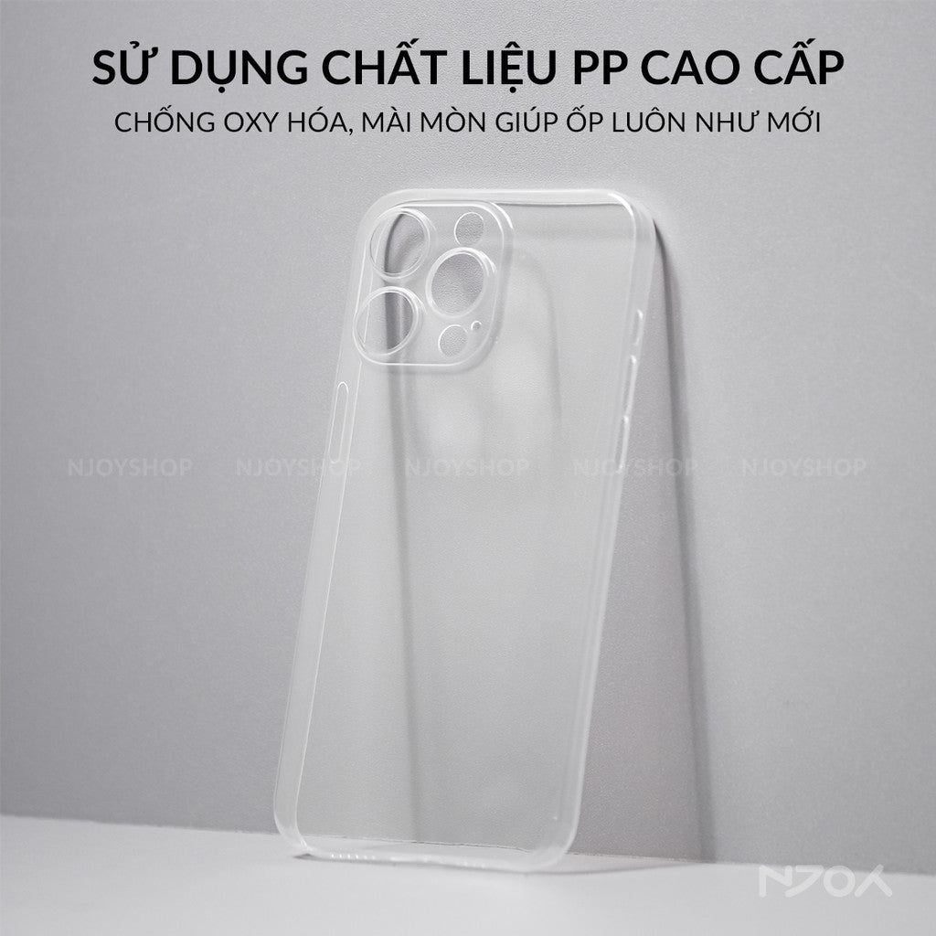 Ốp Nhám Siêu Mỏng Chống Vân Tay Bảo Vệ Camera Cho iPhone 17 Pro Max 16 15 14 13 12 11