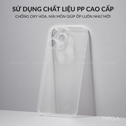 Ốp Nhám Siêu Mỏng Chống Vân Tay Bảo Vệ Camera Cho iPhone 17 Pro Max 16 15 14 13 12 11